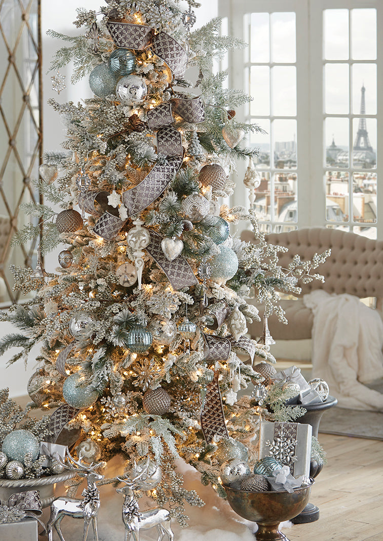 raz christmas tree, paris christmas tree, gold silver tree