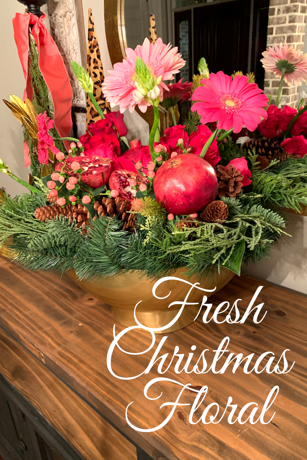 Fresh Christmas Floral with Pomegrantes