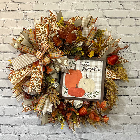 hello pumpkin wreath