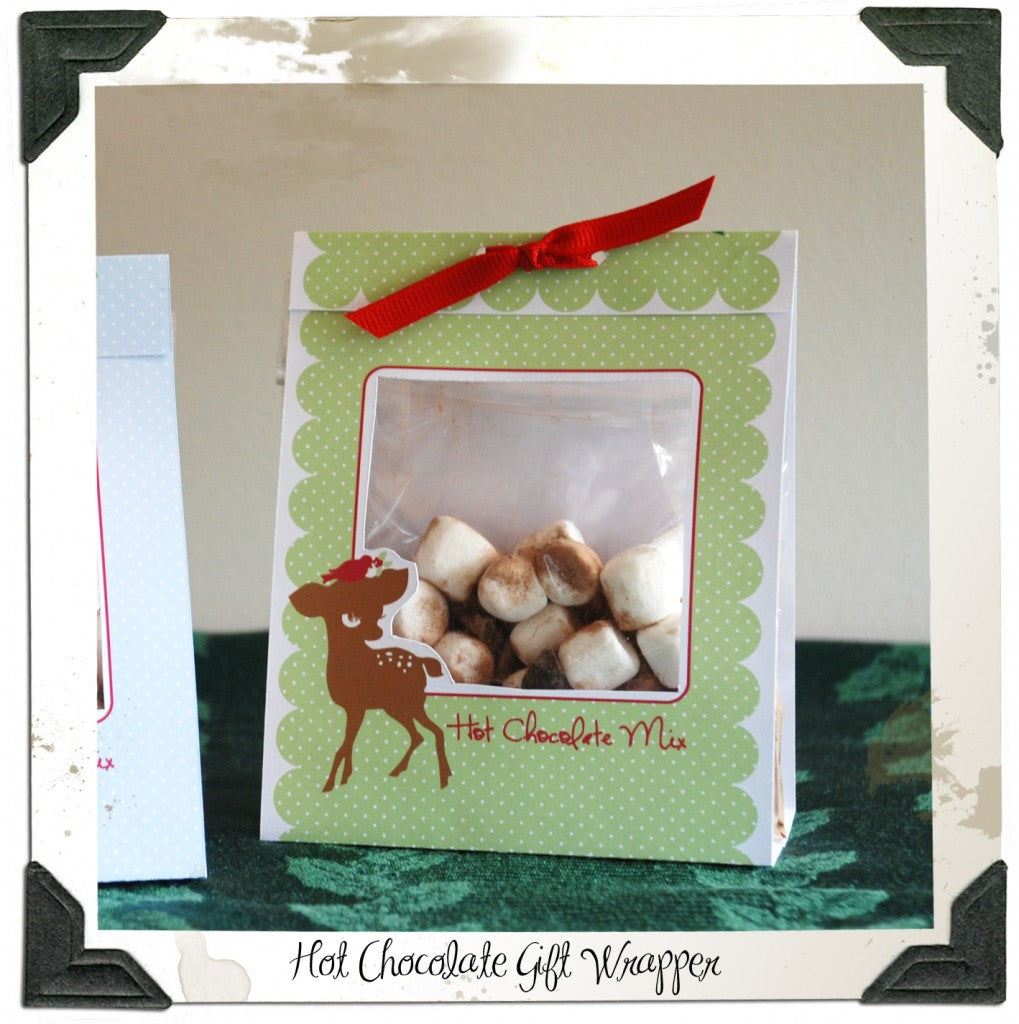 hot chocolate mix gift wrapper label