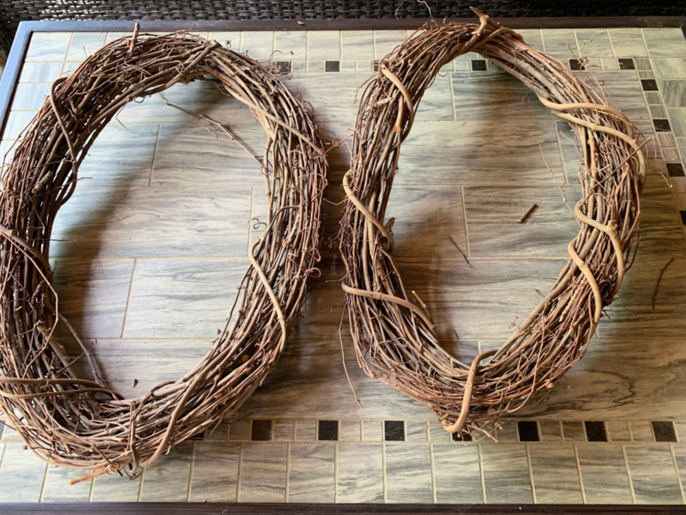 warped grapevine wreath