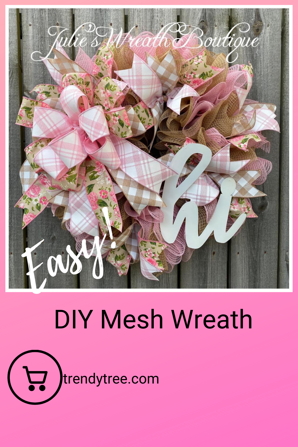 Easy Deco Mesh Ruffle Wreath Tutorial by Julie's Wreath Boutique