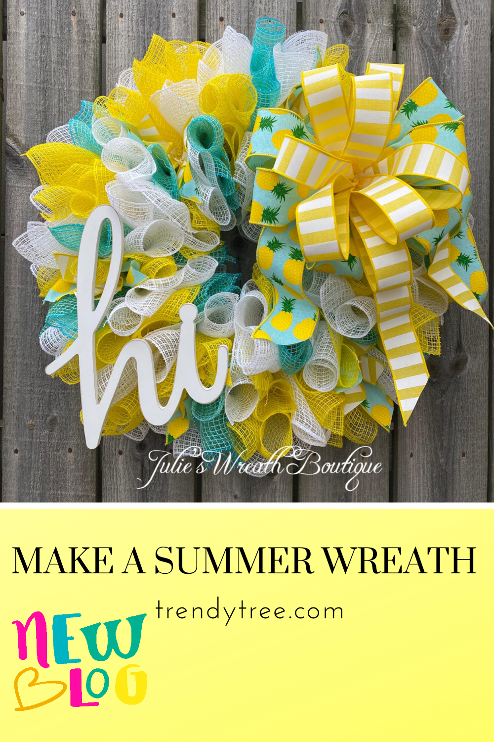 Julie's Wreath Boutique Summer Mesh Wreath Tutorial