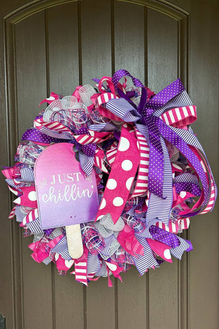 just chillin' popsicle deco mesh wreath tutorial