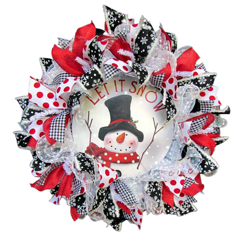 let it snow ruffle wreath tutorial