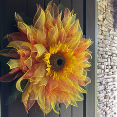 mixed sunflower wreath