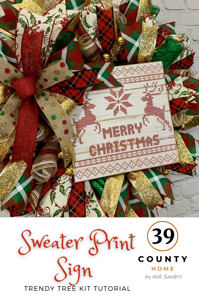 sweater print merry christmas sign