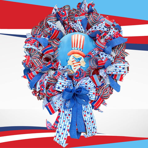 deco mesh patriotic wreath tutorial