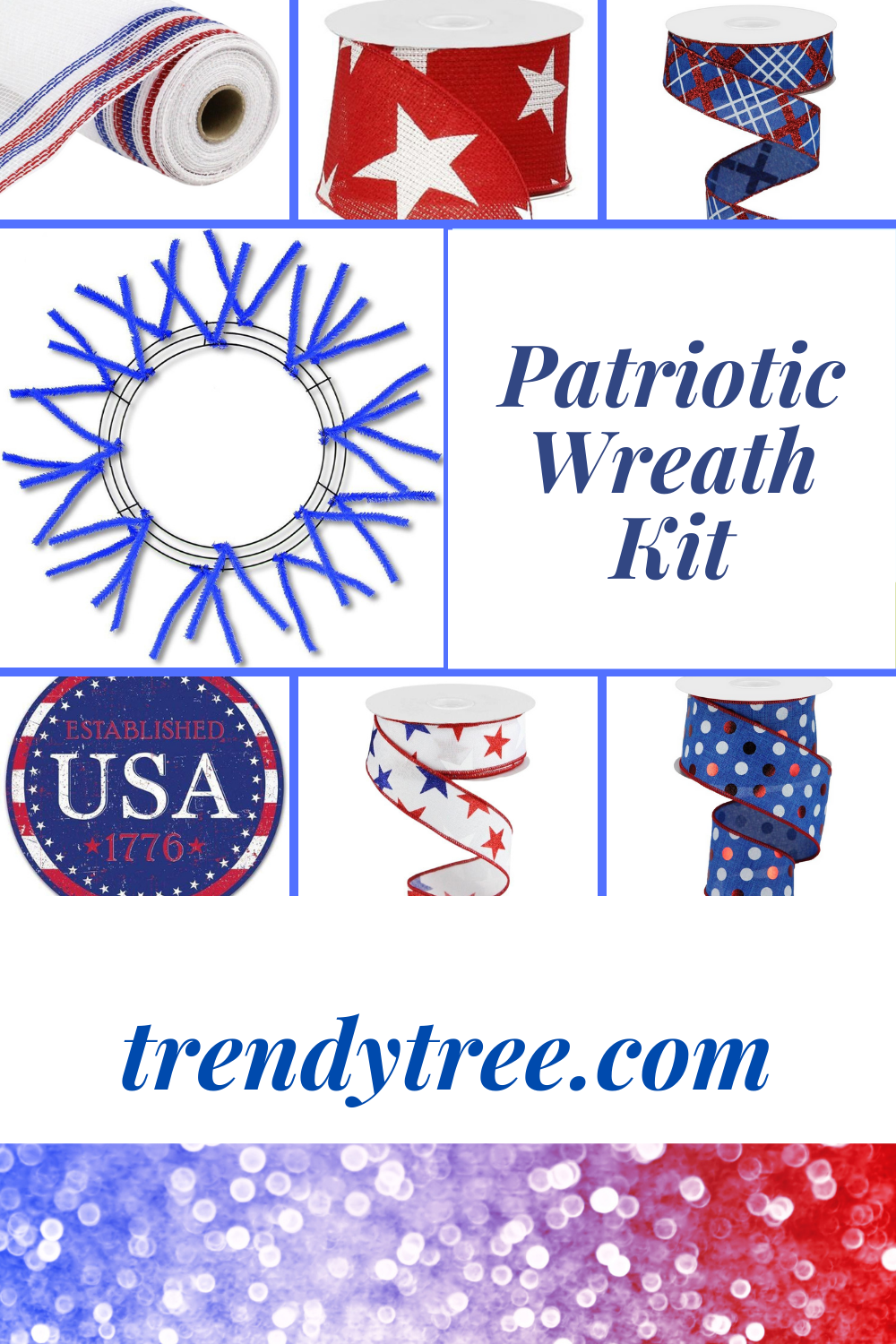 Patriotic Wreath Kit Supplies
