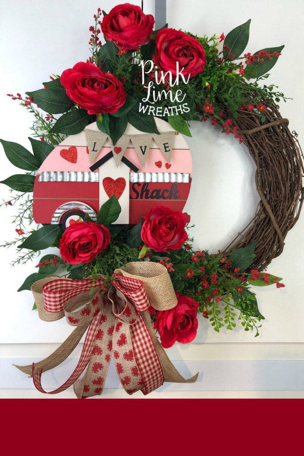 Valentine Wreath, Red Truck Valentine's Wreath,Pink Heart Valentine Wreath, Heart  Wreath, Winter Wreath For Front Door, Sassy Door Wreath