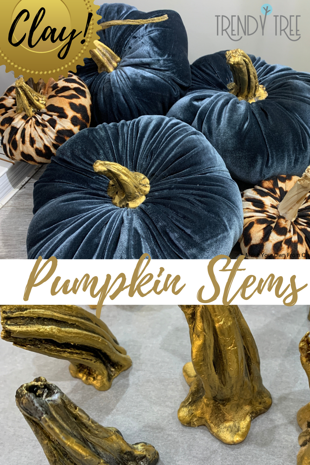make pumpkin stems out of clay