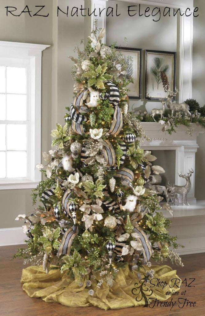 RAZ 2015 Natural Elegance Christmas Tree visit https://www.trendytreeshop.com for RAZ Christmas decorations