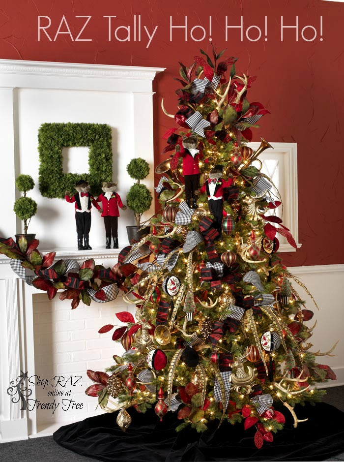 RAZ 2015 Tally Ho Ho Ho Christmas Tree visit https://www.trendytreeshop.com for RAZ Christmas decorations