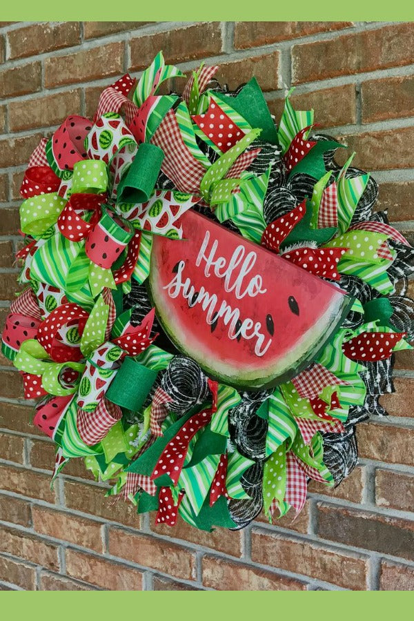 summer watermelon wreath, hello summer wreath