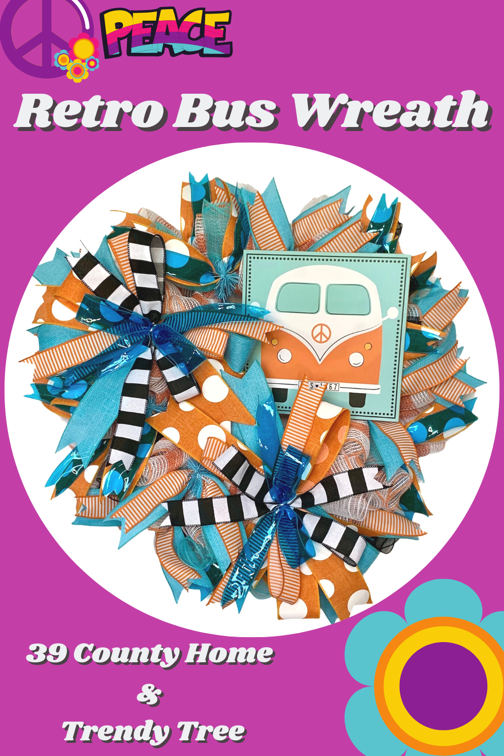 Retro Hippie Bus Style Wreath Tutorial