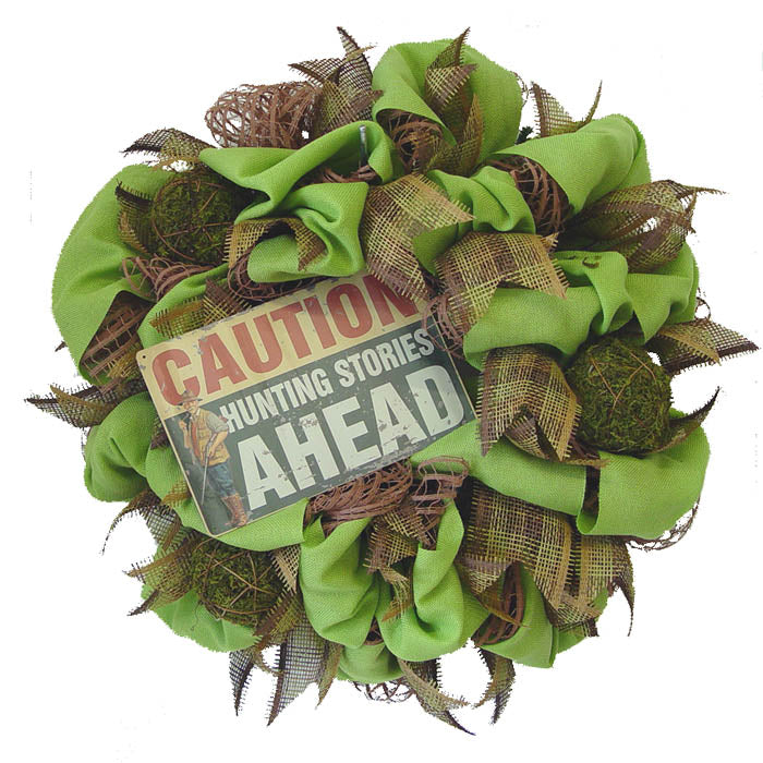 rustic-wreath-caution-hunting-stories-ahead