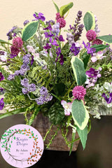 shades of purple floral larrangement