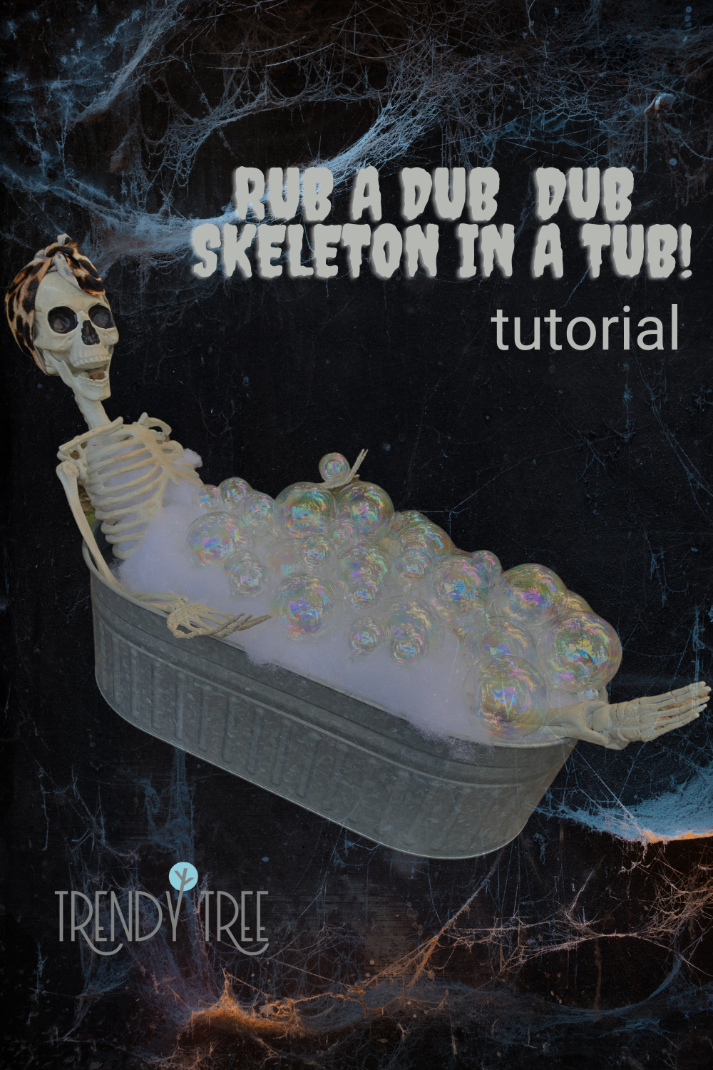 Halloween Skeleton in Bubble Bath Tutorial