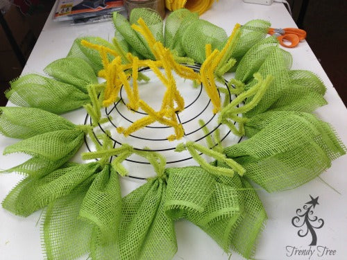 Beige and Wheat Colored Burlap Ribbons and Petals with Burlap Flowered  Center