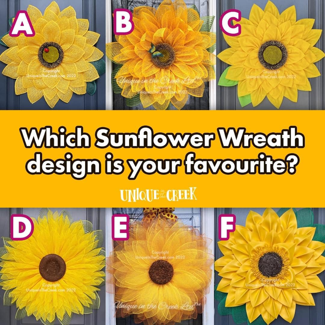 sunflower wreaths made out of different products by unique in the creek