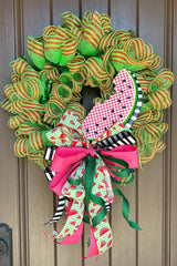 deco mesh watermelon ruffle wreath