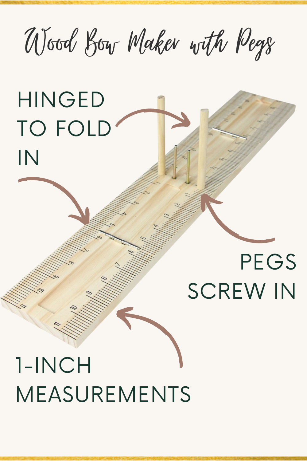 bow maker made of wood with screw in pegs