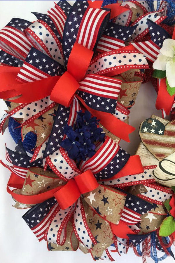 Patriotic Wreath, America Wreath, Red, White and Blue Wreath, Summer Front door wreath, Summer Wreath, Red Truck wreath, USA wreath