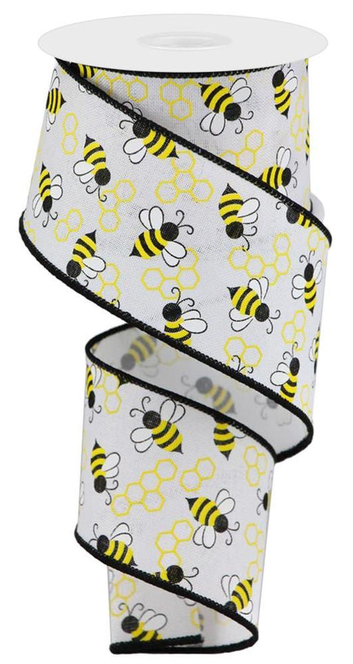 2.5x10yd Natural Bumble Bee Ribbon