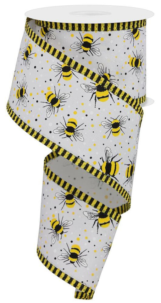 2.5x10yd Natural Bumble Bee Ribbon