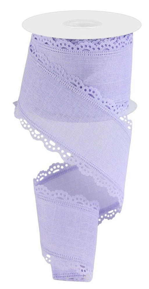 1.5x10yd Vertical Stripe Ribbon Lavender/White