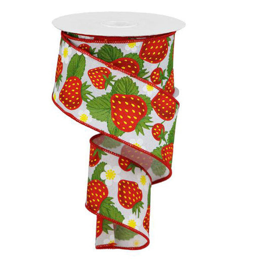 JAM Paper Lime & Red Linen Wired Strawberry Ribbon