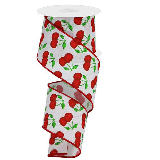 2.5 Strawberries on Bright Green Ribbon RGA118409 — Trendy Tree