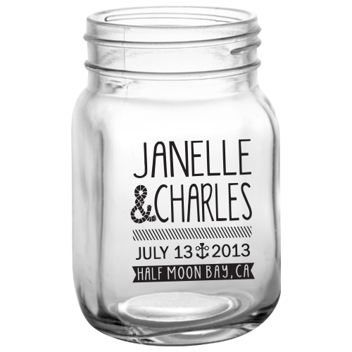 Personalized Names Mini Mason Jars - 24 Pc.