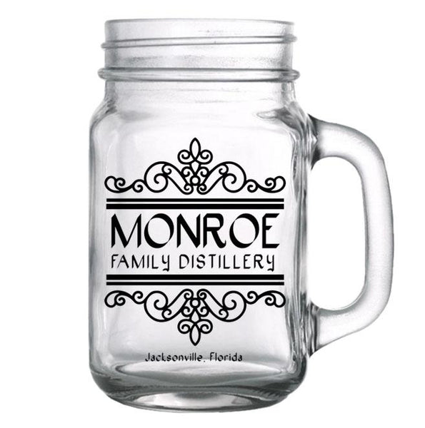 16oz Mason Jar Drinking Glass — Custom Logo USA