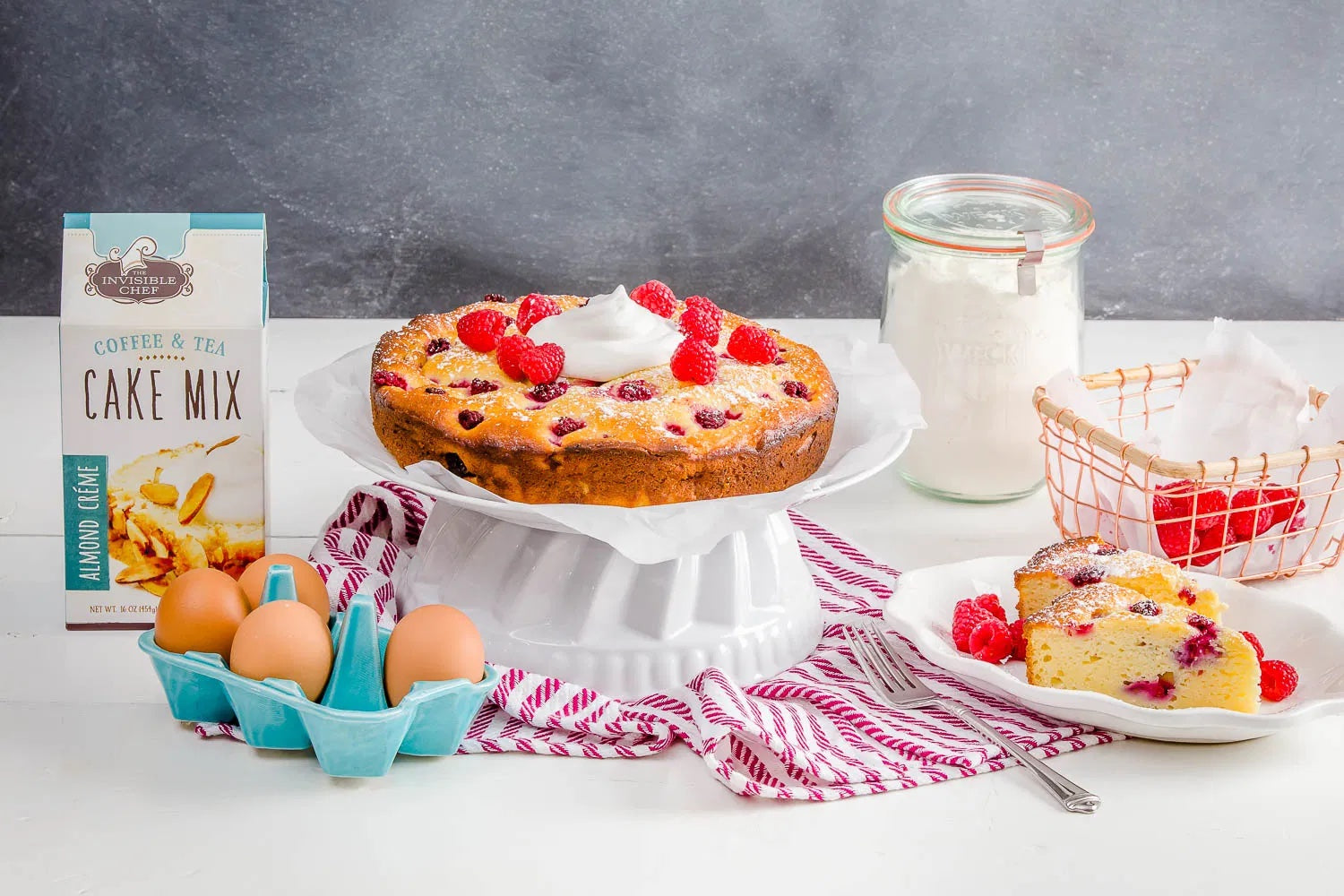 Almond Creme Ricotta Cake with Raspberries Recipe | The Invisible Chef