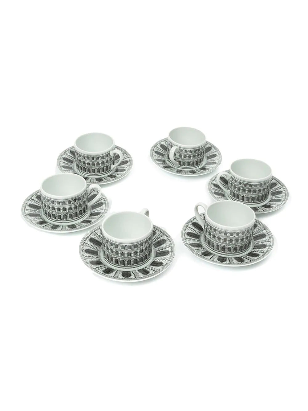 Shop Fornasetti 'architettura' Cup And Saucer Set