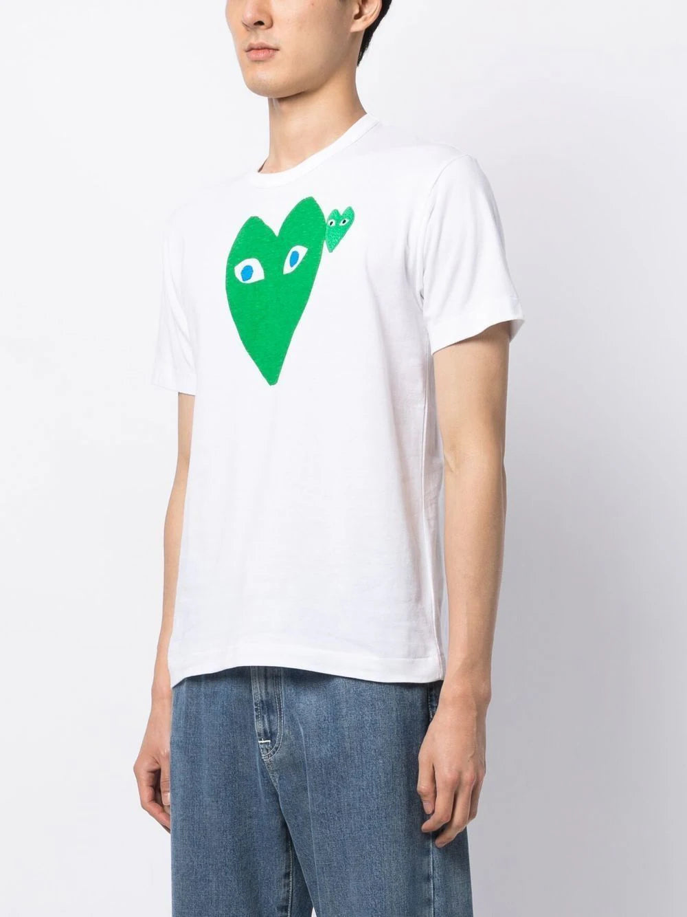 Shop Comme Des Garçons Play Heart-print Cotton T-shirt