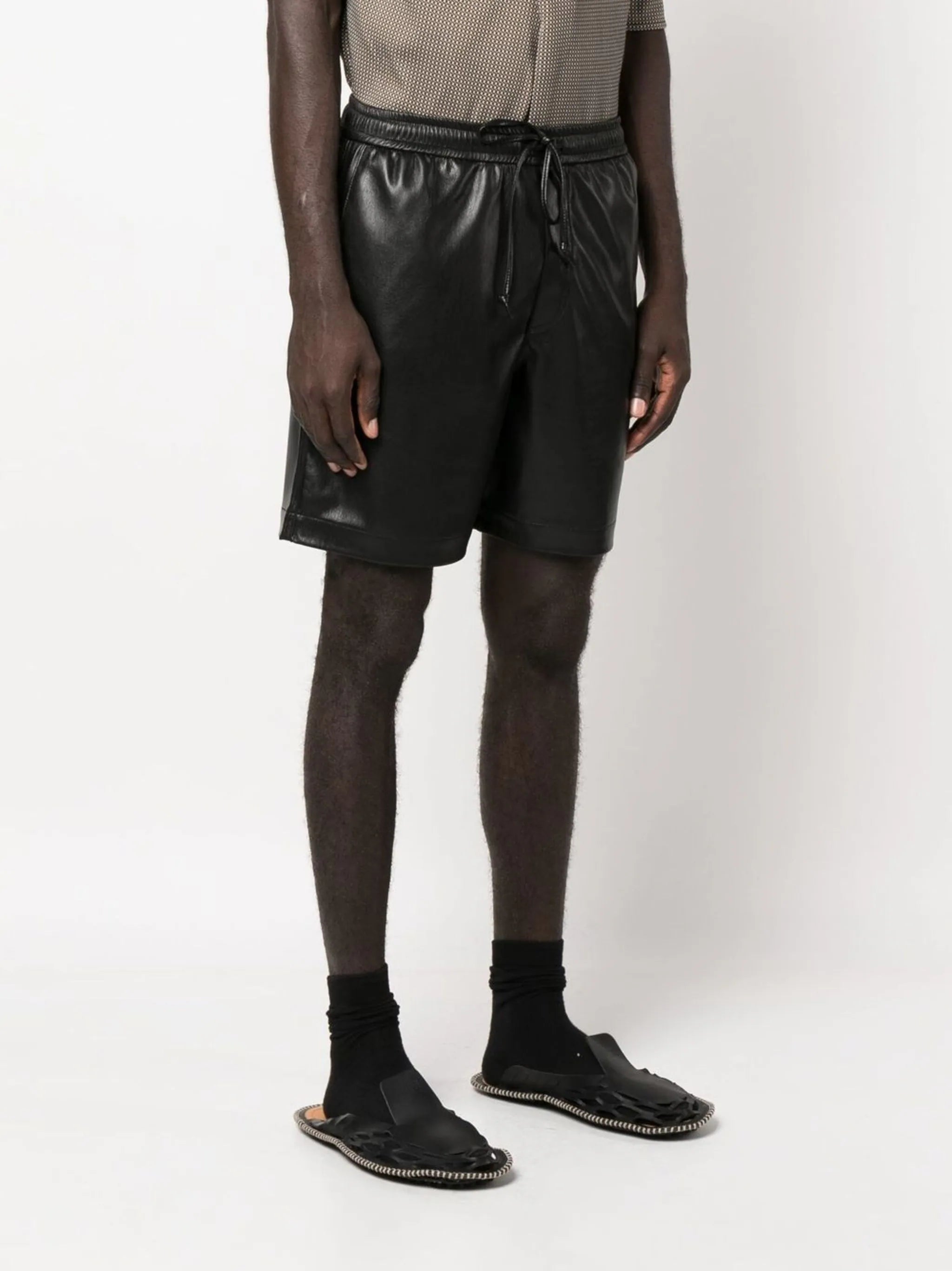 Shop Nanushka Doxxi Vegan Leather Bermuda Shorts