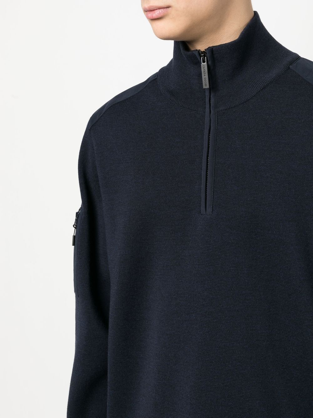 Shop Canada Goose Half-zip Wool Sweater