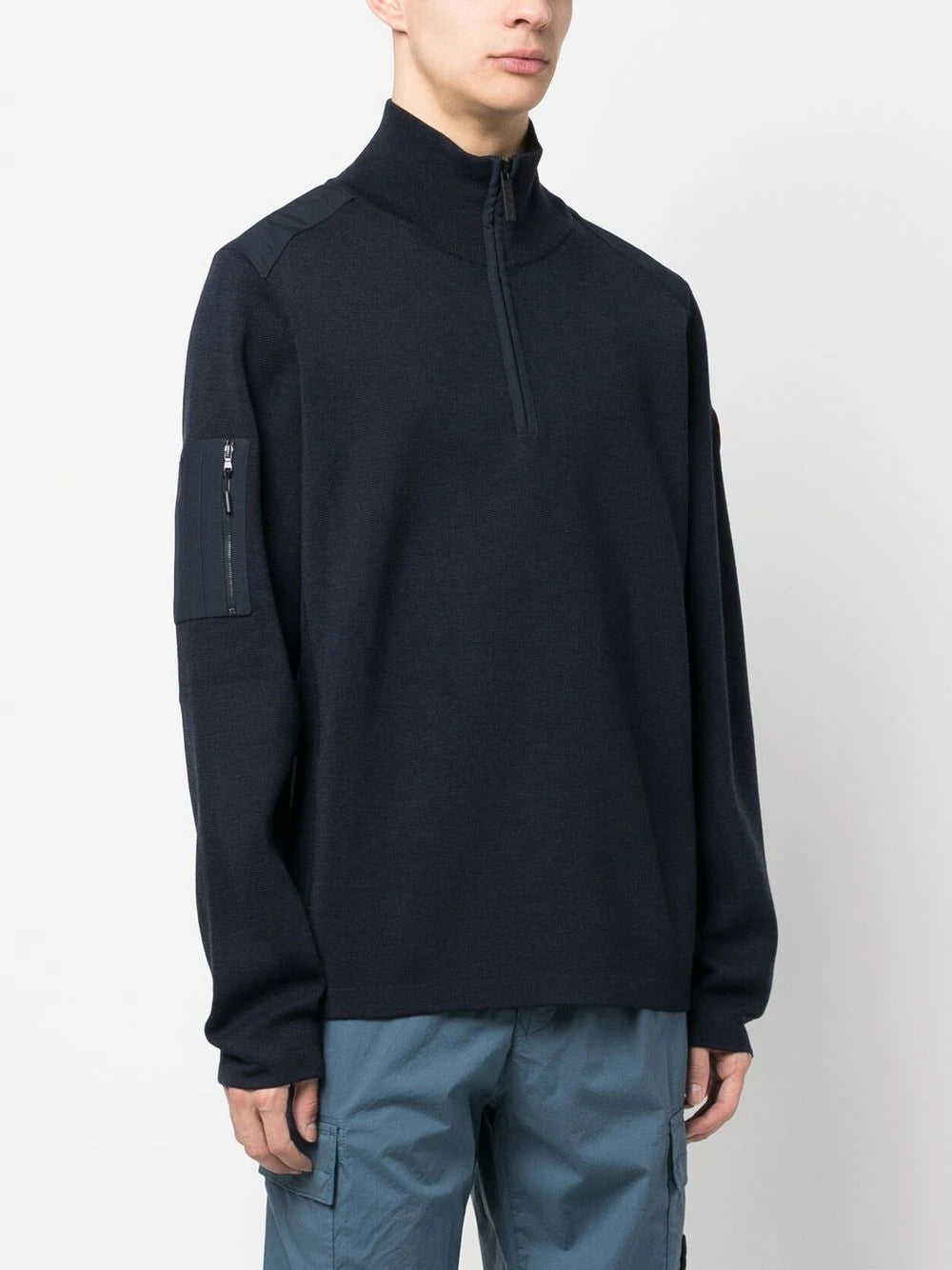 Shop Canada Goose Half-zip Wool Sweater