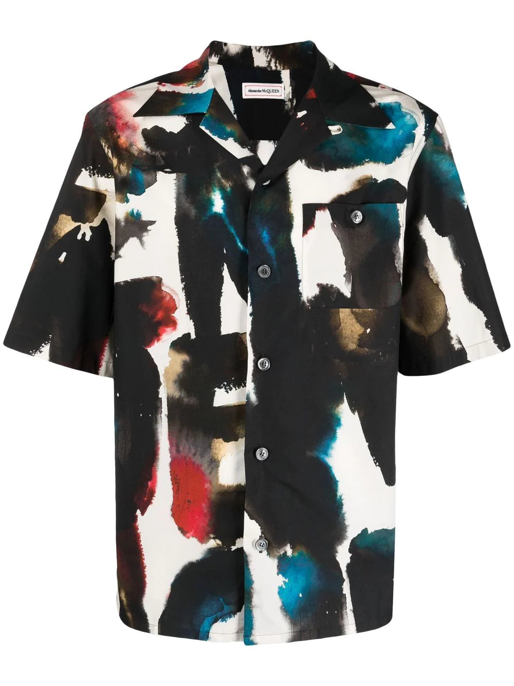 Shop Alexander Mcqueen Graffiti-print Short-sleeved Shirt