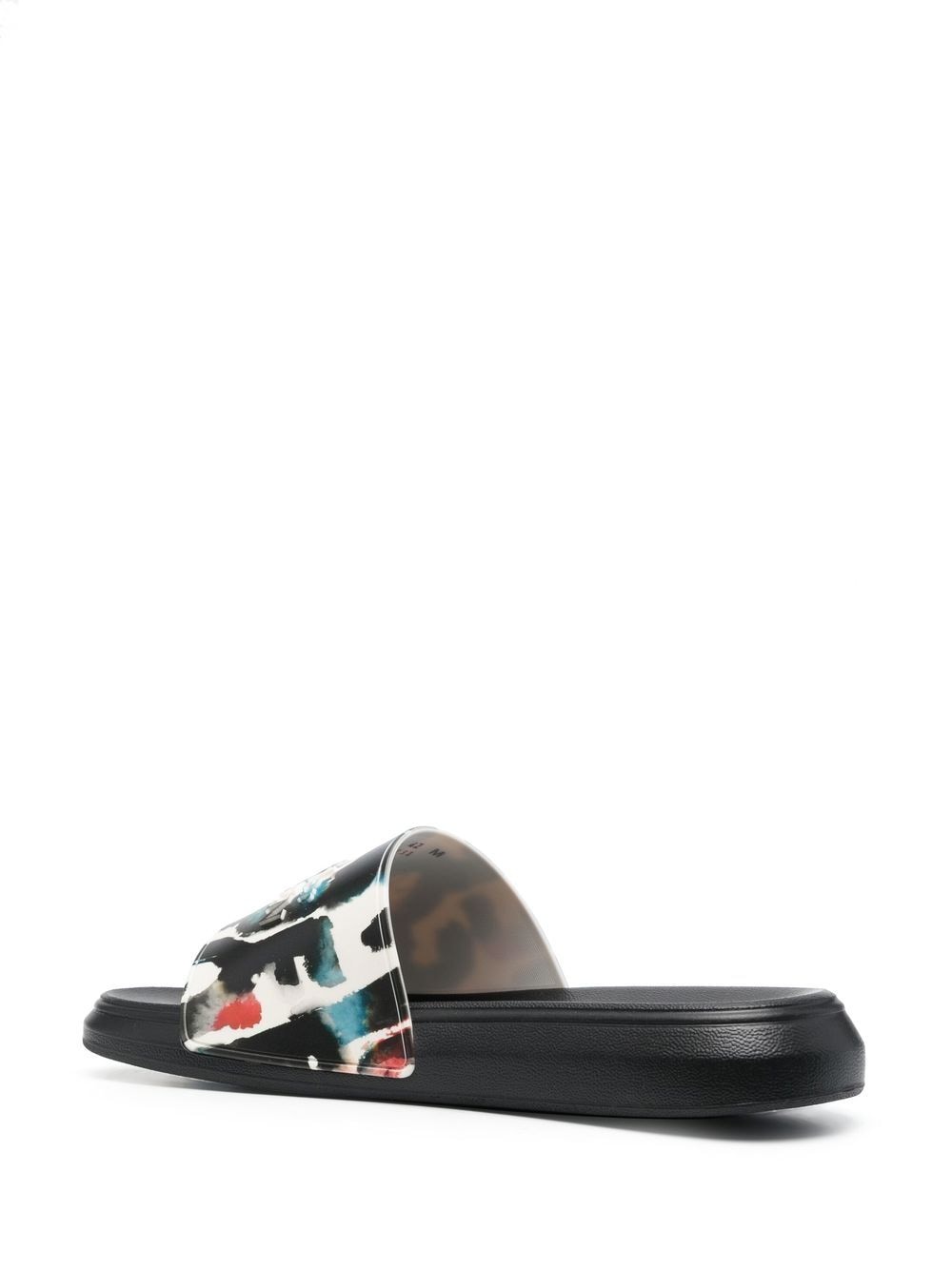 Shop Alexander Mcqueen Graphic Logo Print Pool Slides