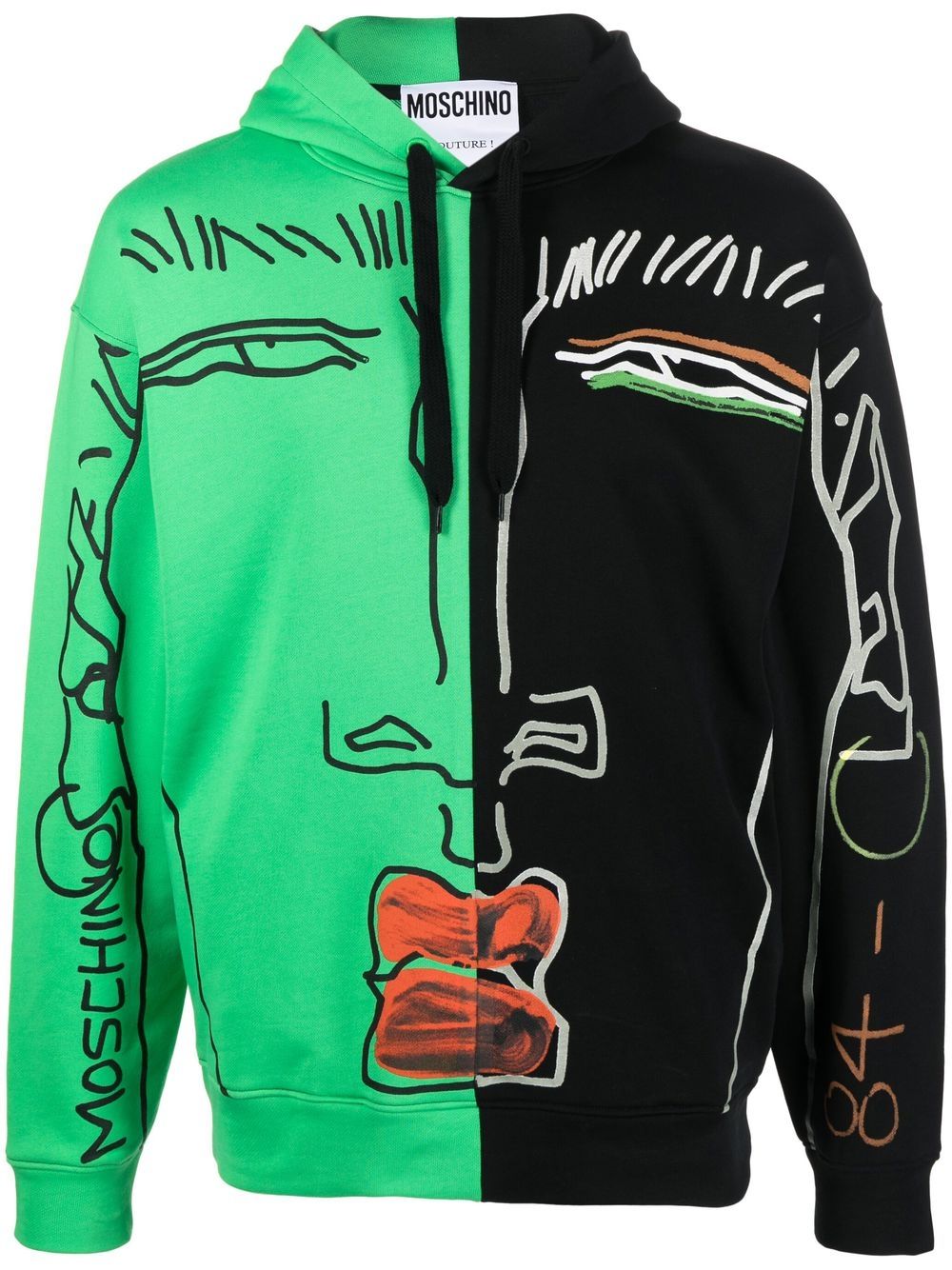 Shop Moschino Illustration-print Colour-block Hoodie