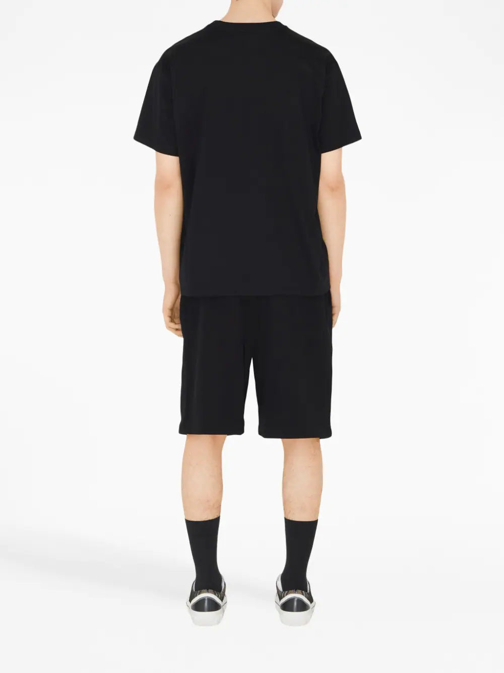 Shop Burberry Logo-embroidered Cotton Track Shorts