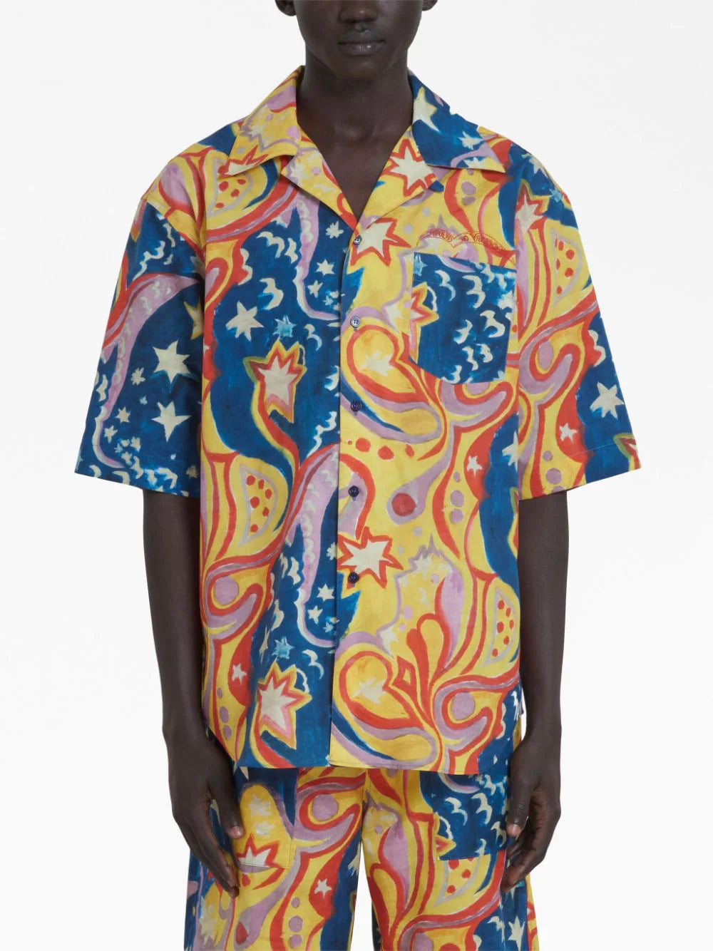 Shop Marni Graphic-print Short-sleeved Shirt