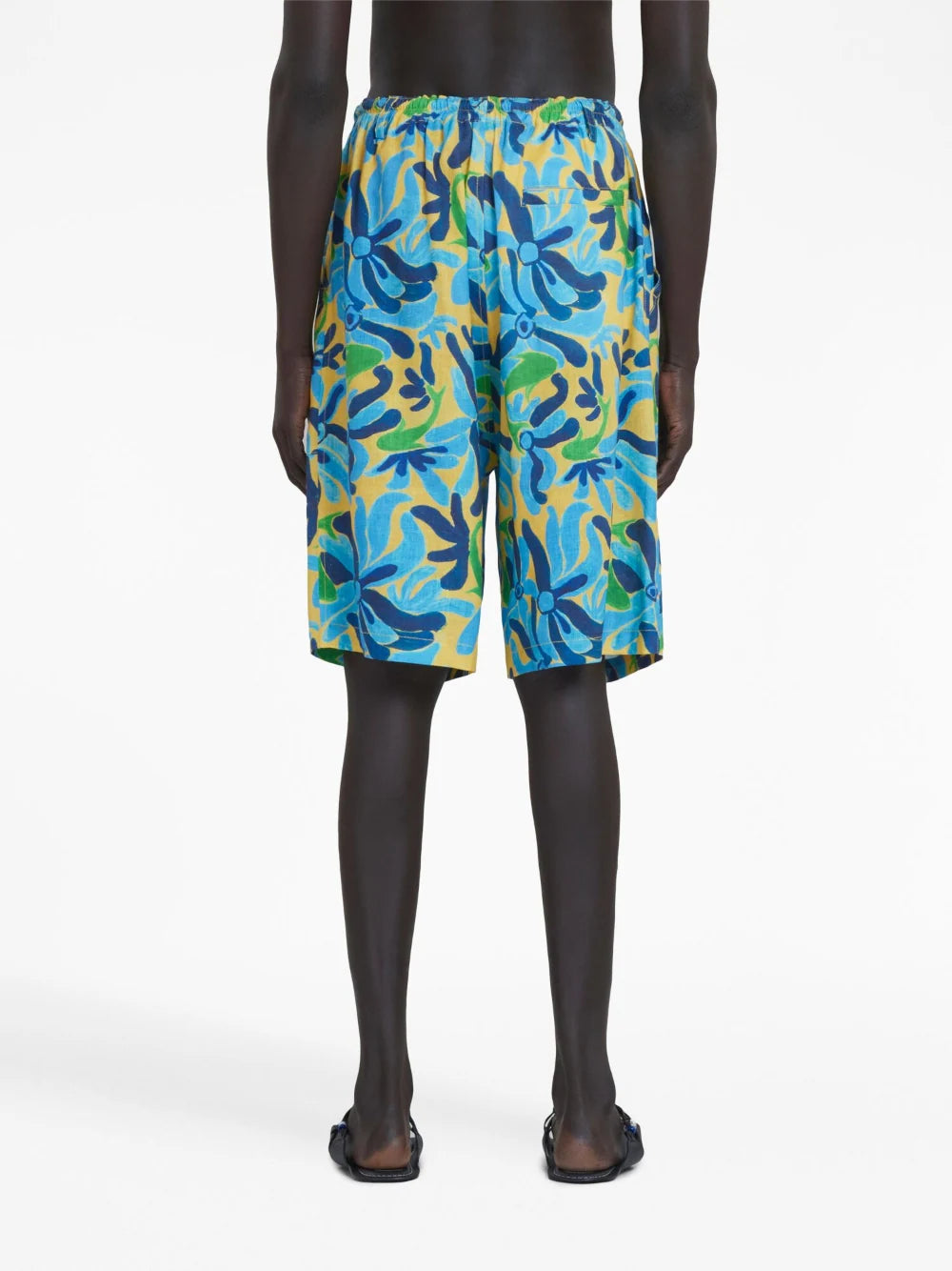 Shop Marni Graphic-print Drop-crotch Shorts