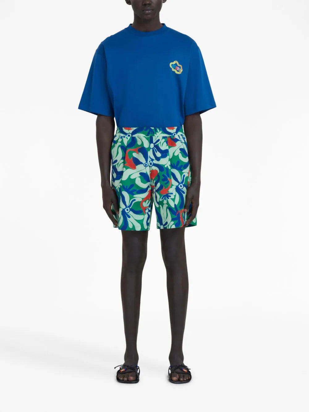 Shop Marni Graphic-print Swim Shorts