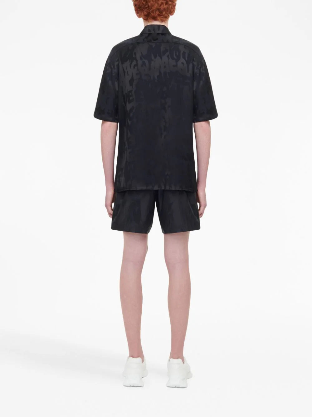 Shop Alexander Mcqueen Graffiti-jacquard Short-sleeve Shirt