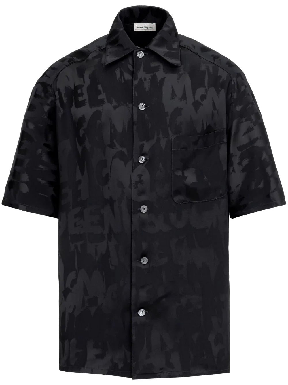 Shop Alexander Mcqueen Graffiti-jacquard Short-sleeve Shirt