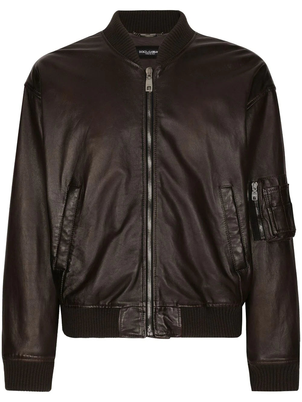 Shop Dolce & Gabbana Lambskin Bomber Jacket